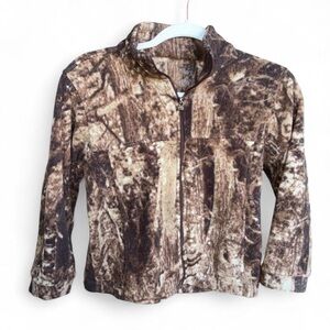 Kids small Reel Legends camo print zip up sweater
